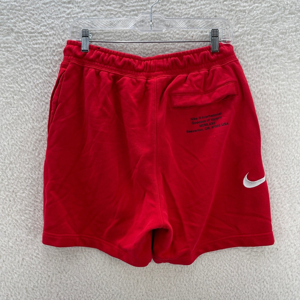 Nike Sweat Shorts Mens M Red 6" Sportswear Activewear Gym Workout Athleisure